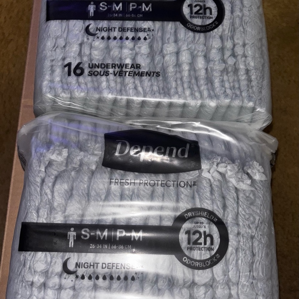 Depend Fresh Protection Night Defense Adult Underwear - Gray, S/M, 2pk (32 count
